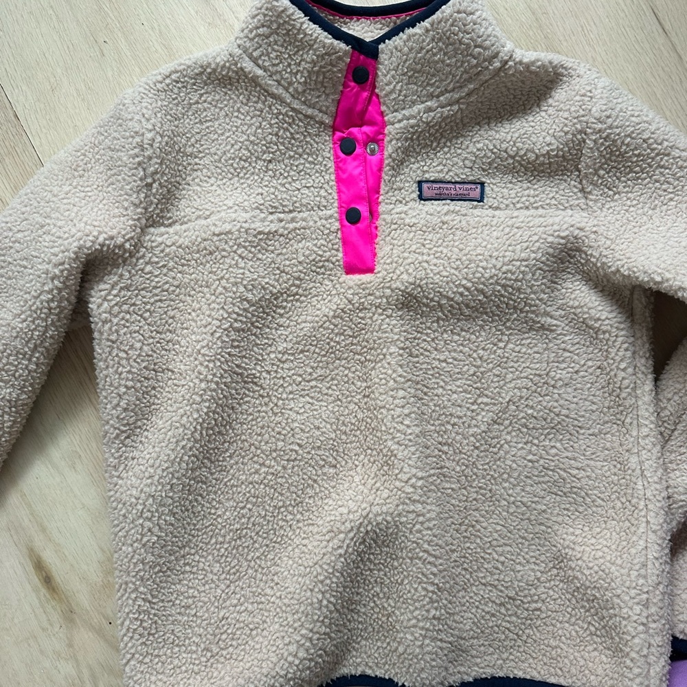 Vineyard Vines Kids' Beige and Pink Fleece